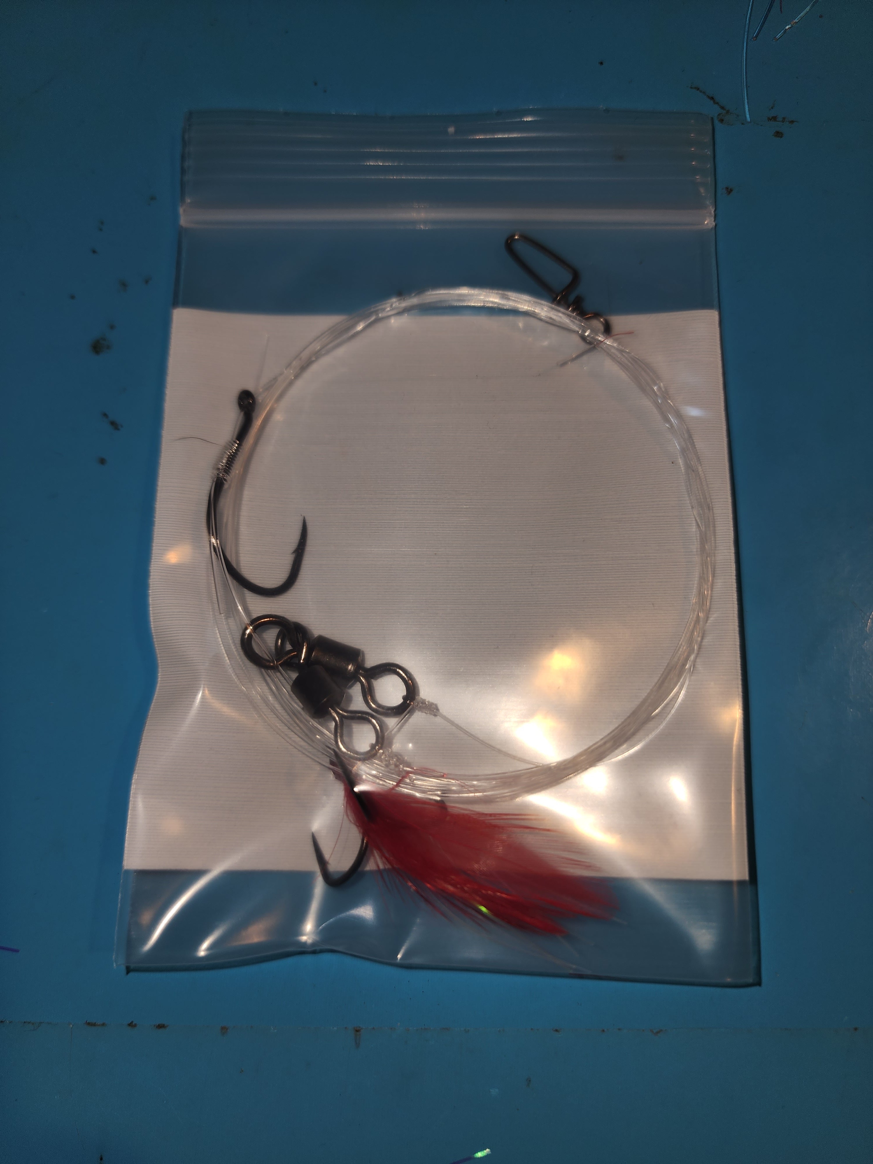 Halibut Trolling Leader w/Feather Treble